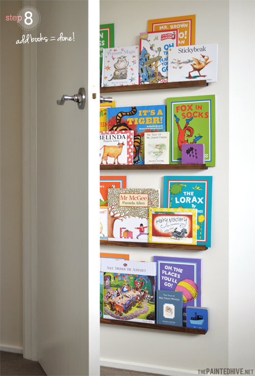 Easy Diy Narrow Floating Bookshelves For Behind A Door The