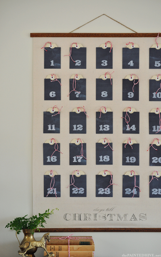 Christmas Advent Calendar Wall Chart (full tutorial with free