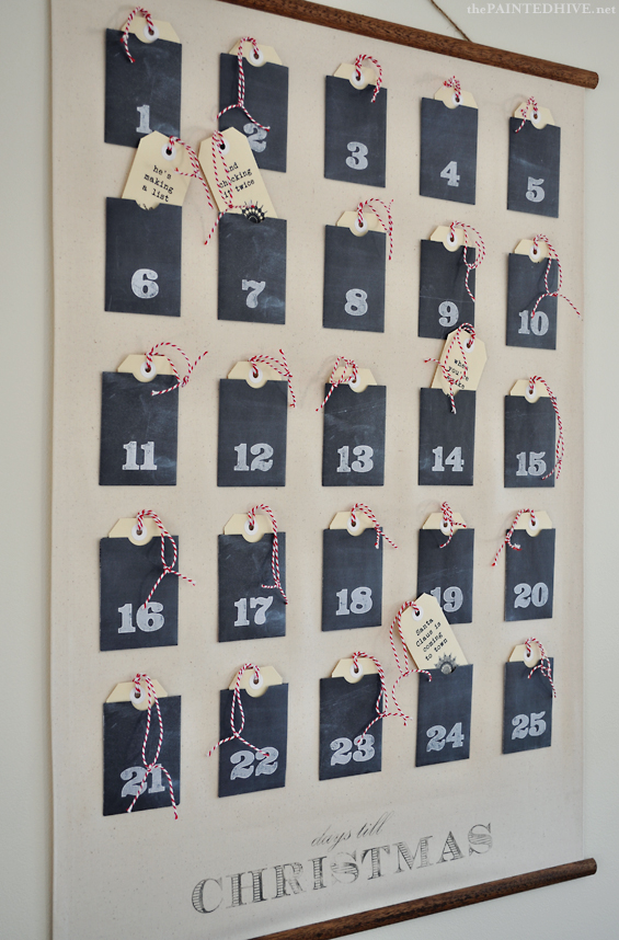 DIY Christmas Advent Calendar Wall Chart The Painted Hive