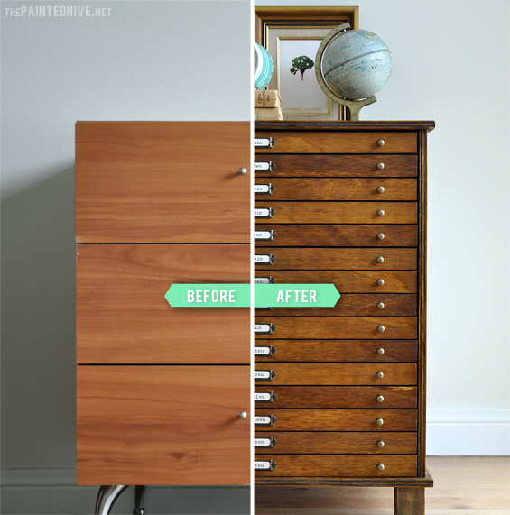 DIY Multi-Drawer Cabinet from Laminate Bedside Table | The Painted Hive