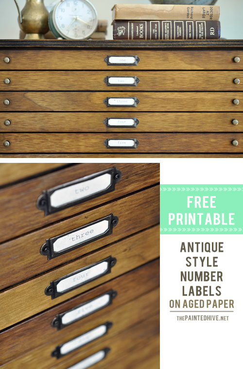 Antique Style Label Holder Free Printable | The Painted Hive