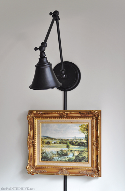 Adjustable Arm Wall Light from a Desk Lamp | The Painted Hive