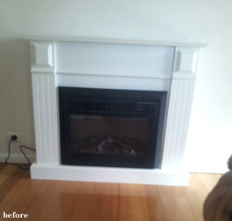 Electric Fireplace Makeover Before