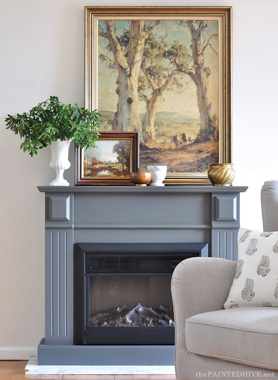 Easy Diy Marble Hearth And A Fireplace Makeover The Painted Hive