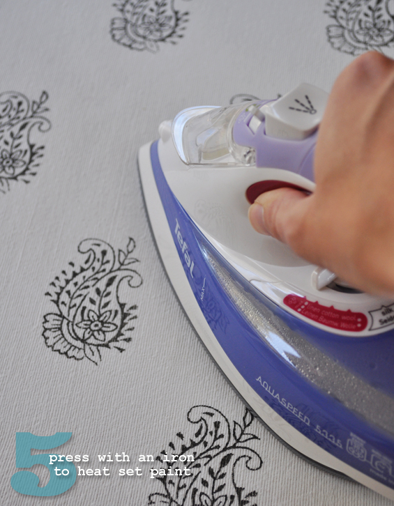 Step 5 Using Textile Paint - Heat Setting