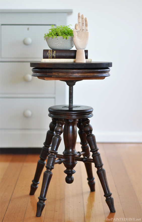 Antique Stool/Table with Bread Board Top | The Painted Hive