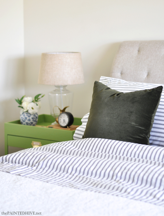 Charcoal Ticking Sheets | The Painted Hive