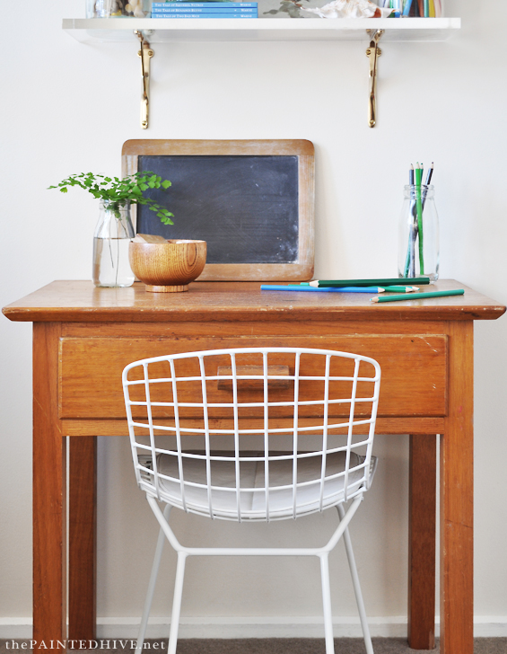 Mixing Modern and Vintage (Kids Desk and Chair) | The Painted Hive