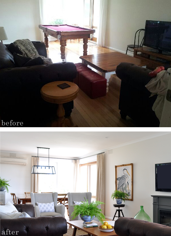 Living Room Before and After