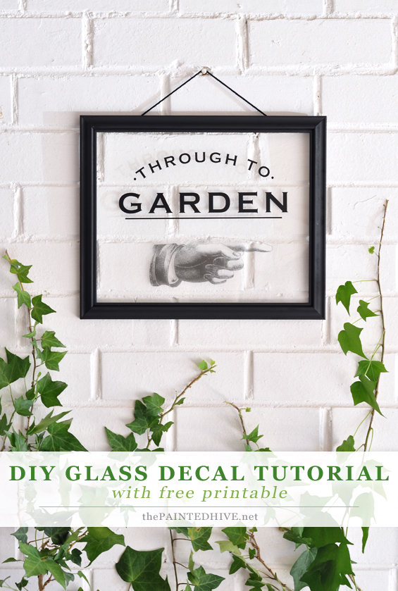 DIY Vintage Style Glass Decal Tutorial...with free printable