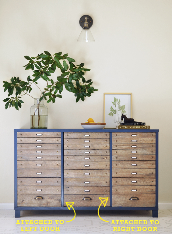 Easy Diy Faux Multi Drawer Cabinet Hack Using Peel And Stick Flooring The Painted Hive