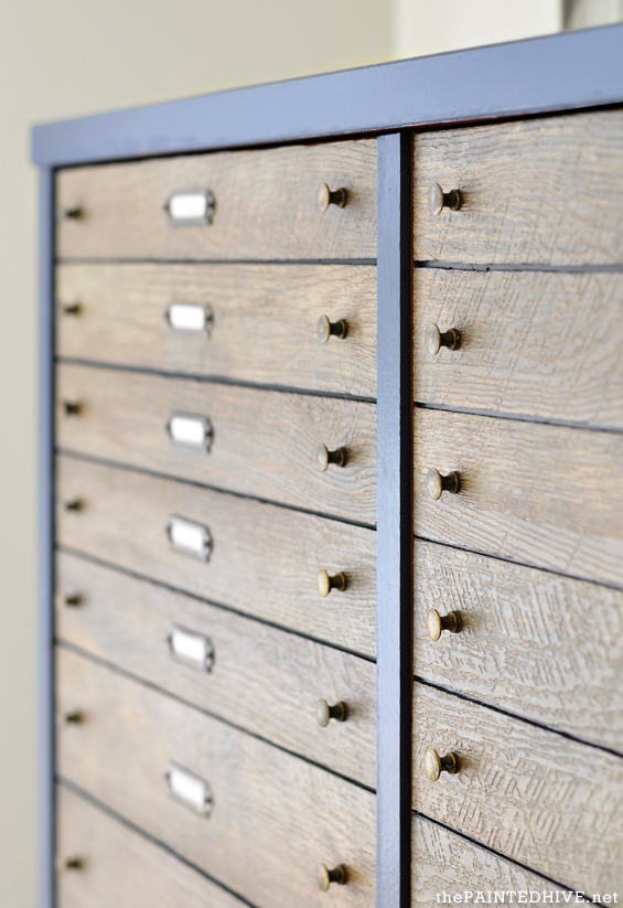 DIY Faux Fat File Cabinet with Brass Handles