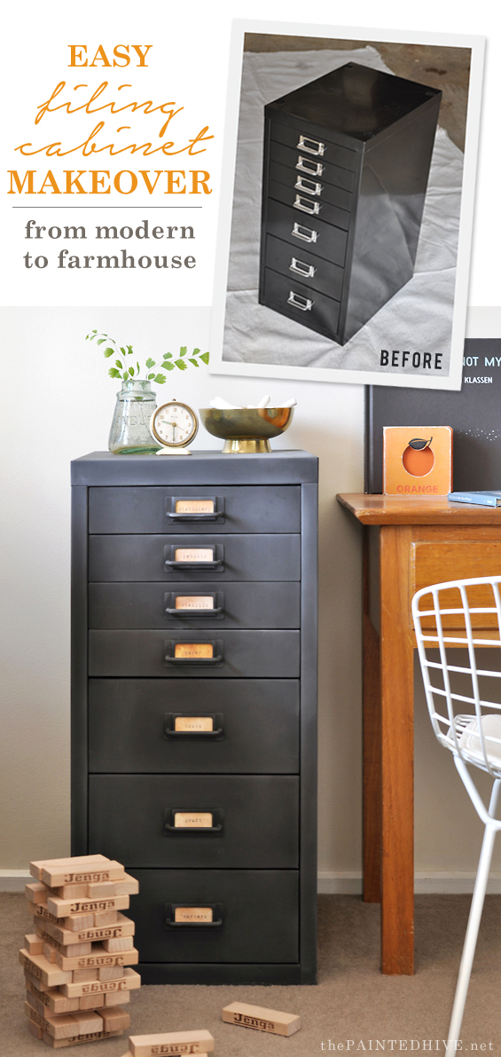 From Modern to Farmhouse | Filing Cabinet Makeover using Chalkboard Paint