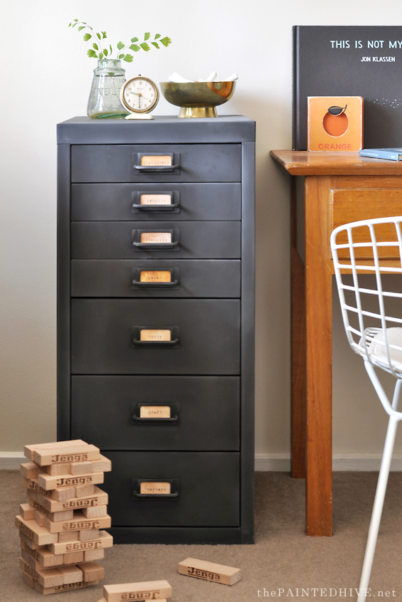 Modern Metal to Farmhouse Fab File Cabinet Makeover