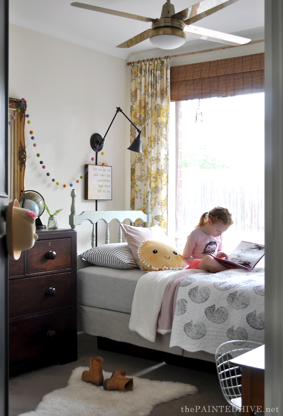 Small DIY Vintage Girl's Bedroom on a Budget