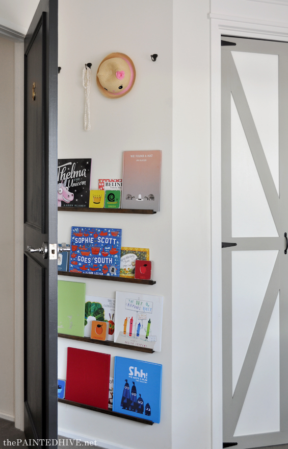 DIY Floating Bookshelves for Behind a Door