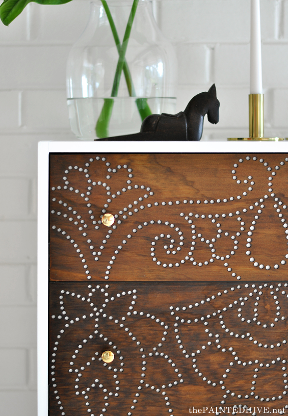 DIY Perforated Dresser Tutorial with Brass Handles