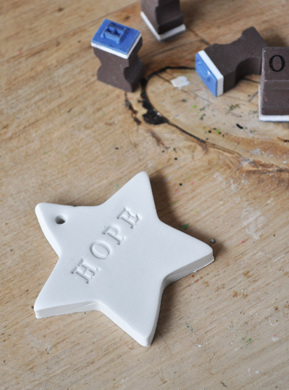 DIY Hand-Stamped Clay Ornaments