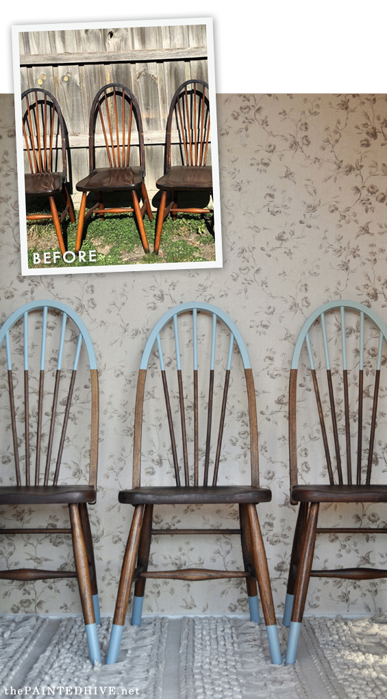 DIY Paint Dipped Windsor Chairs