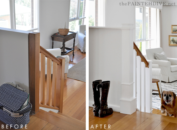 Newel Post Update Before and After