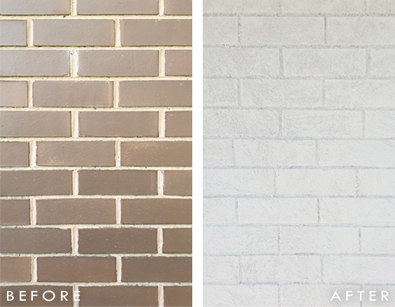 Render Painted Brick Before and After Dulux White Duck
