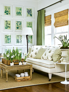 Fresh Cottage Green Living Room