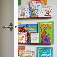 Easy DIY Narrow Floating Bookshelves (for behind a door)