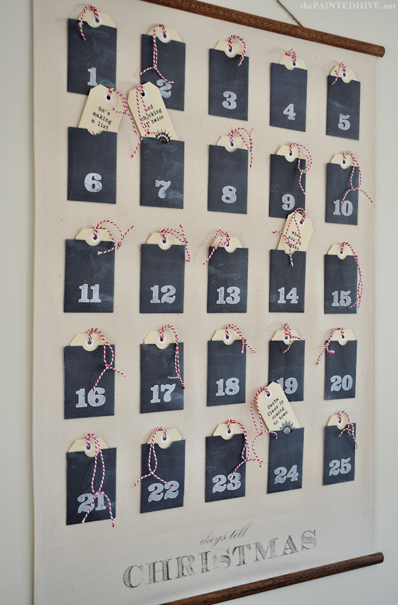 DIY Christmas Advent Calendar Wall Chart (with FREE printables) | The Painted Hive