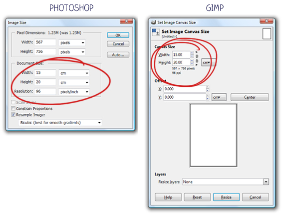Image Size Properties - Photoshop/GIMP