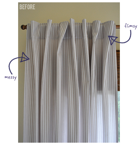 Creating Perfect Tab Top Curtains (before) | The Painted Hive