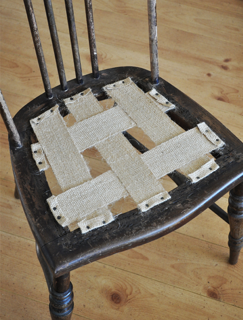 How to Upholster a Chair attached seat pad method The Painted Hive