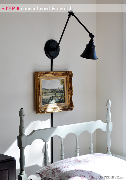 Lamp attached on sale to wall