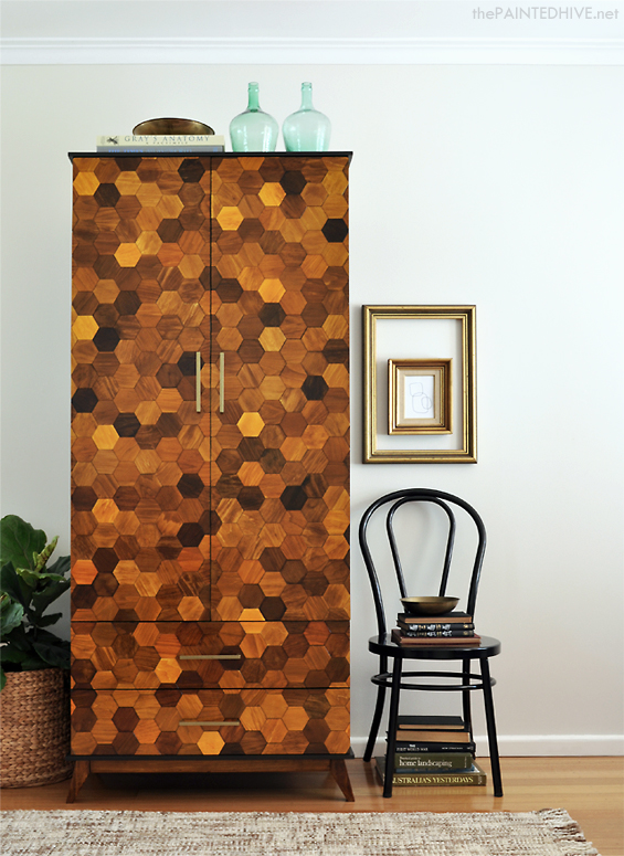 Melamine Wardrobe Makeover using Hexagon Parquetry | The Painted Hive