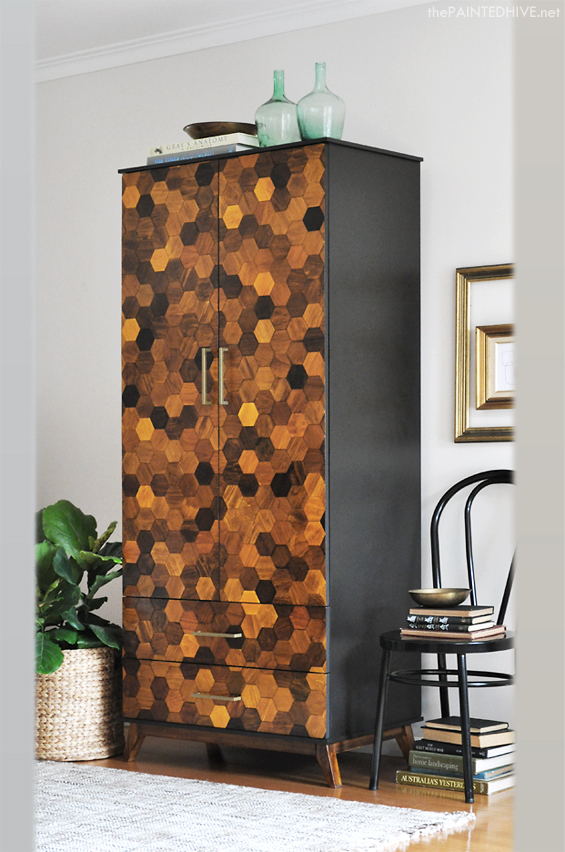 Melamine Wardrobe Makeover using Hexagon Parquetry | The Painted Hive