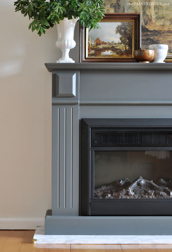 Easy DIY Marble Hearth and a fireplace makeover The Painted Hive