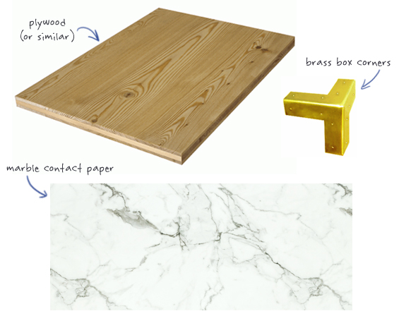 DIY Faux Marble Slab Supplies