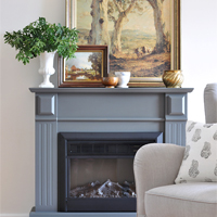 Easy DIY “Marble” Hearth…and a fireplace makeover
