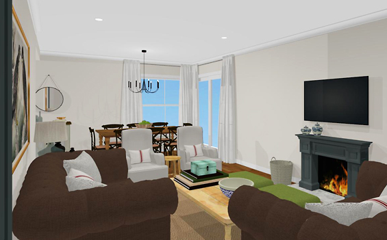 3D Interior Design Concept Rendering