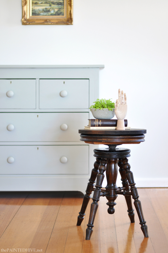 Antique Stool with Bread Board Top | The Painted Hive