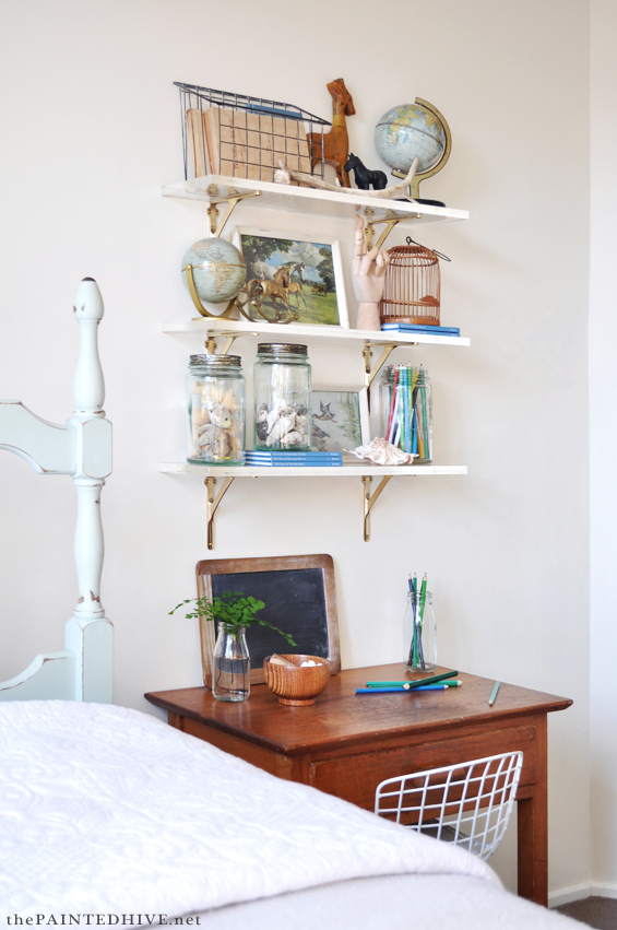Brass and Acrylic Wall Shelves | The Painted Hive