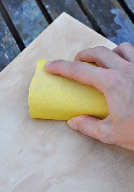 Sanding the Plywood Doors