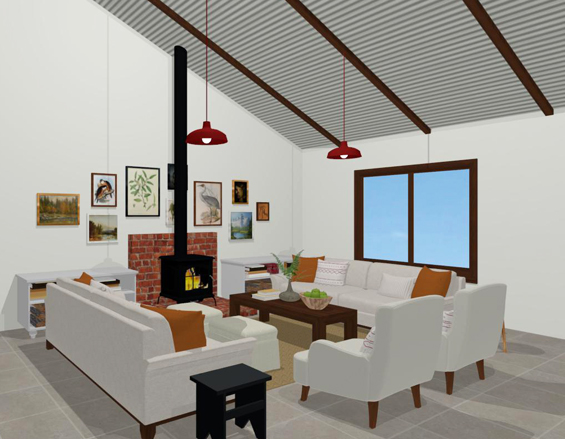 3D Virtual Rendering Living Room