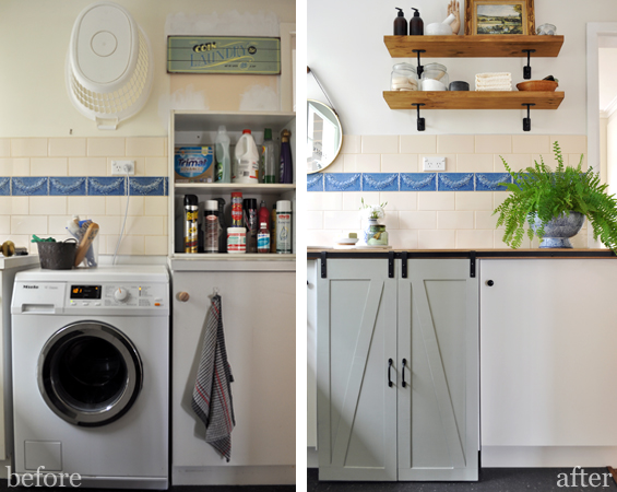 DIY Laundry Room Barn Doors