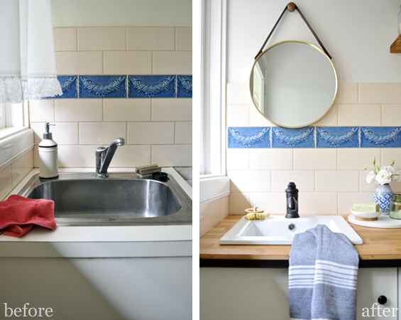 Powder/Laundry Room Basin Before and After