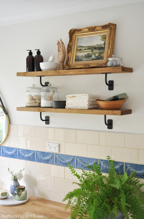 DIY Budget Laundry Shelves