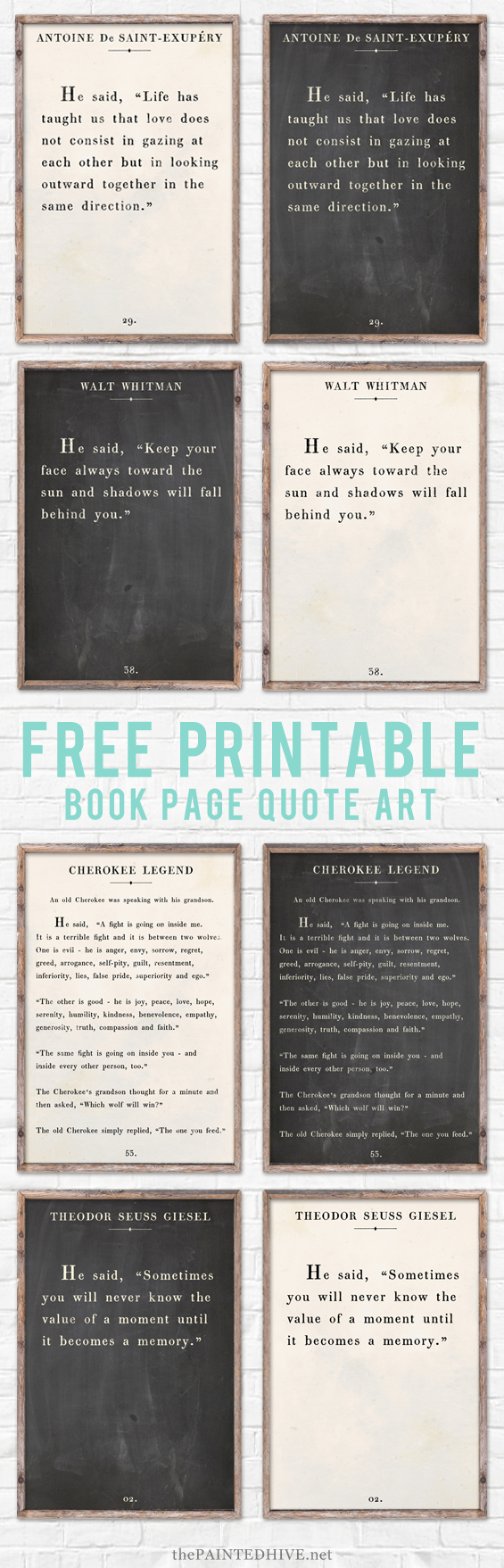 Free Printable Book Page Quote Page Art