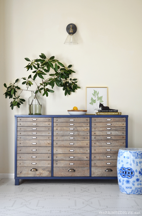 DIY Multi-Drawer Cabinet...using vinyl peel and stick planks!