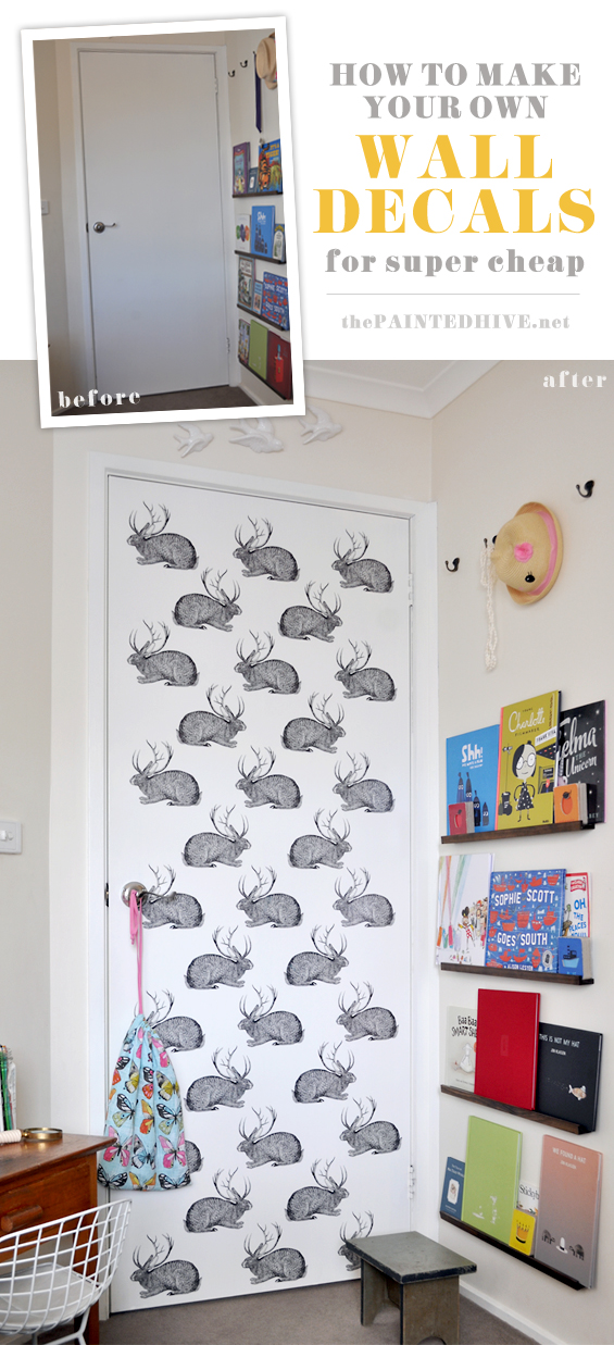 Super Affordable DIY Wall Decals using clear sticker paper The