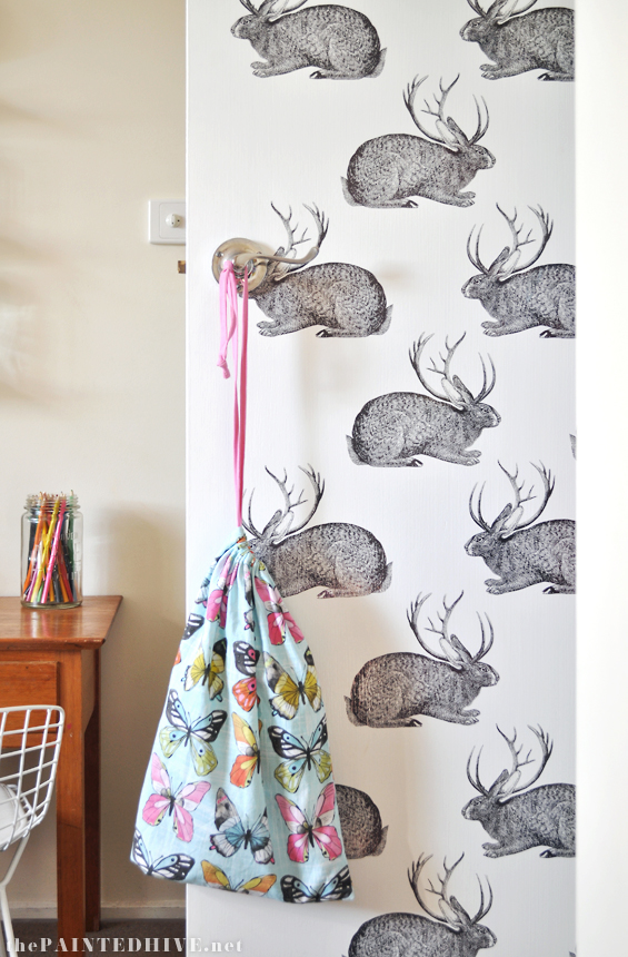 Patterned Rabbit Wall Decals fabric Stickers, Not Vinyl 