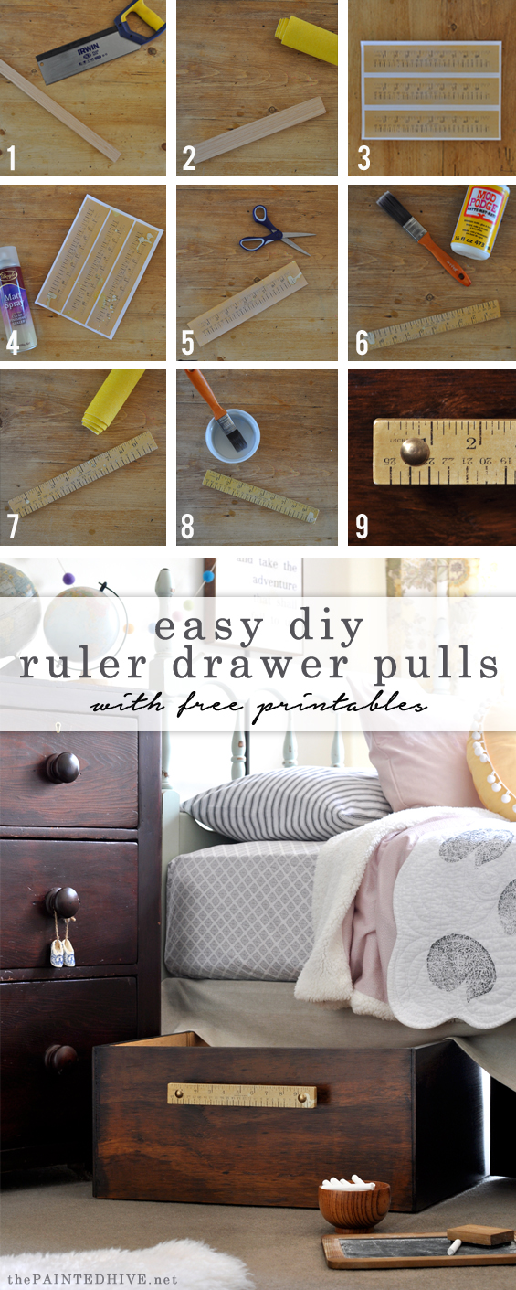 Make Your Own Vintage Style Ruler Drawer Pulls